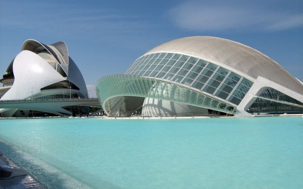 arkitektur,simbassäng,stadion,kupol,Valencia Spanien,landmärke