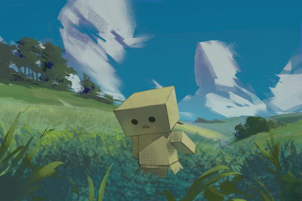 Danbo,Yotsubato,χαρτόνι,σε εξωτερικό χώρο