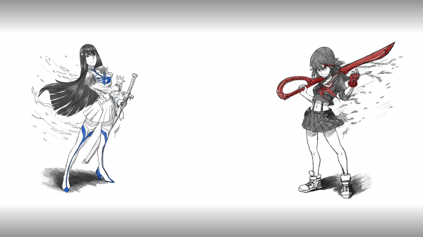 anime,animeflickor,Döda la Kill,Matoi Ryuuko,Kiryuin Satsuki,svart hår