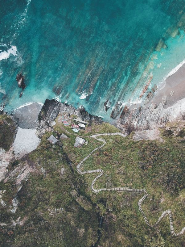 aerial view,shore,portrait display,Spain,asturias,coast