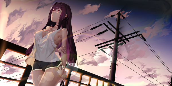 Scathach Fate Grand Order,Ödet Grand Order,animeflickor,klyvning