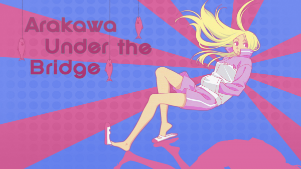 ilustração,Meninas anime,Arakawa Debaixo da Ponte,Nino Arakawa sob a ponte,texto,bandeira