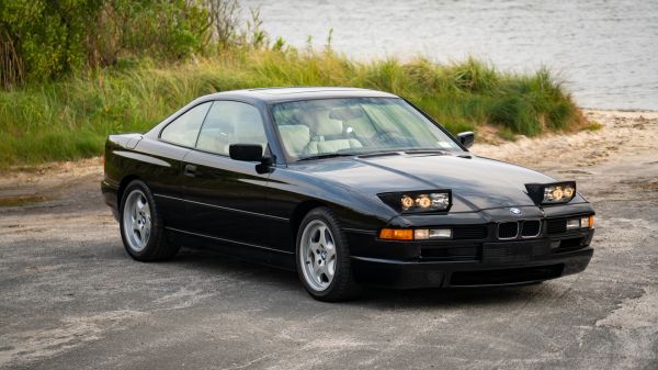 Xe màu đen,BMW E31,BMW 8 series,90s Cars,pop up headlights