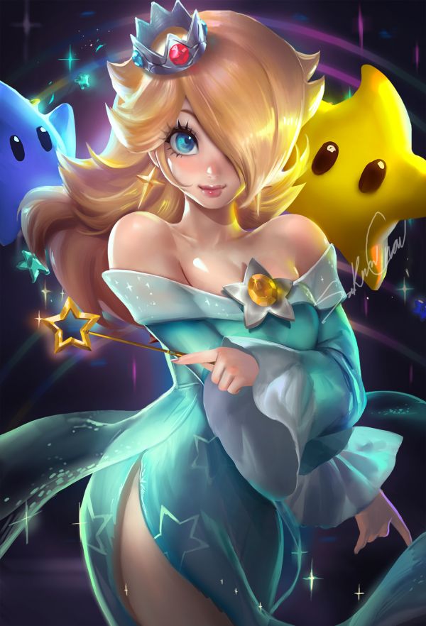 Sakimichan,tette,vestito,Mario Bros,bionda,Rosalina