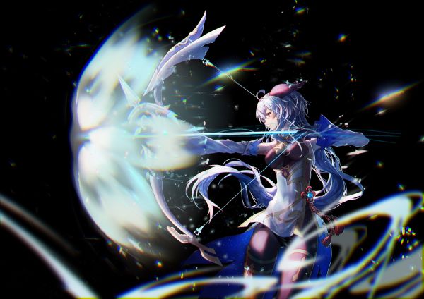 arc et des flèches,Anime,Pixiv,Ganyu Genshin Impact,Filles anime,Genshin Impact