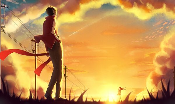 Sonnenlicht,Sonnenuntergang,Anime,Anime Mädchen,Kagerou-Projekt,Kisaragi Shintaro