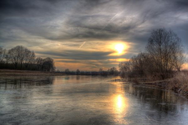 slunečnímu záření,krajina,západ slunce,jezero,voda,podzim