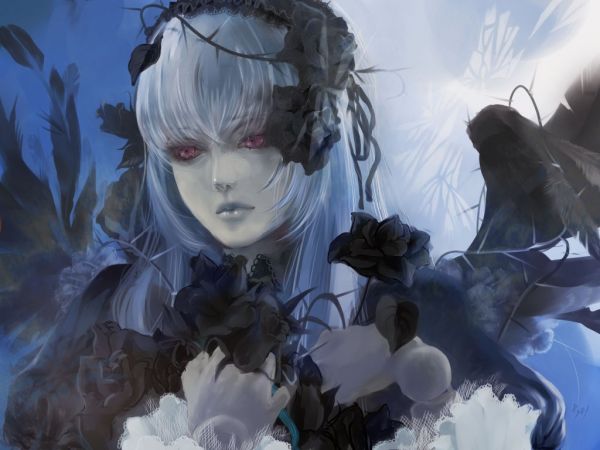 Anime,Filles anime,Rozen Maiden,Suigintou,capture d'écran