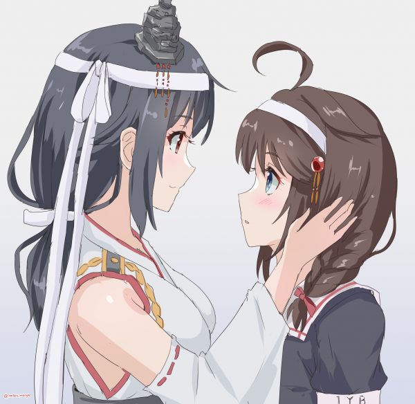 anime,anime jenter,Kantai Collection,Shigure KanColle,Yamashiro KanColle,langt hår