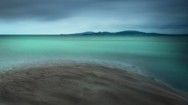 Güneş ışığı, Manzara, Dağlar, deniz, Defne, göl