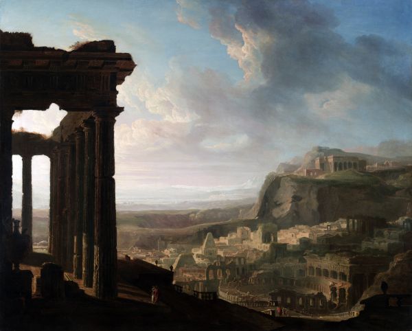 John Martin,klassieke kunst,schilderij,classical art,Ruins of an Ancient City,artwork