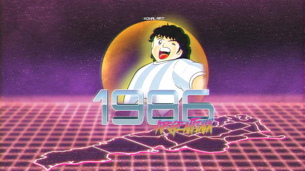 Argentína, argentin, KowalArt, captaintsubasa, Retrowave, synthwave