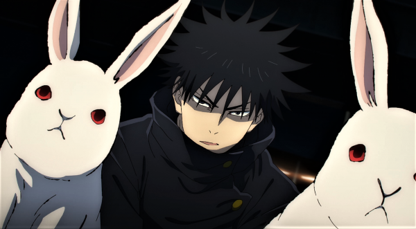 rabbits,red eyes,Jujutsu Kaisen,Megumi Fushiguro,bunny ears,angry