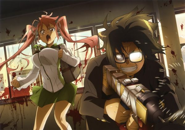 Anime,des bandes dessinées,École secondaire des morts,Takagi Saya,Kouta Hirano,capture d'écran