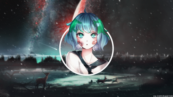 anime, anime tytöt, picture in picture, maa, Earth chan