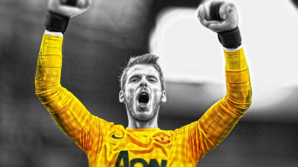 kuning, Manchester United, David de Gea, pemain, pemain sepak bola