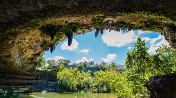 naturaleza,paisaje,cueva,lago,Árboles,Plantas