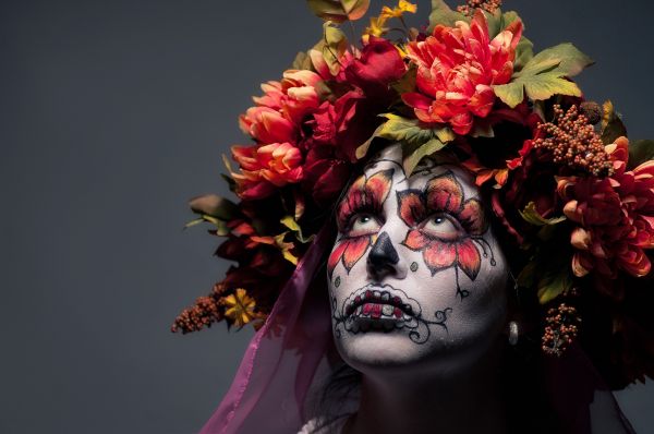 femei, model, Craniu de zahăr, îmbrăcăminte, Carnaval, față