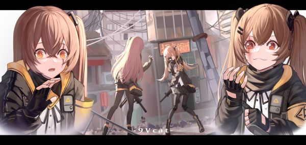 anime,fete anime,par lung,fetele Frontline,ump45 Girls Frontline,UMP9 Girls Frontline