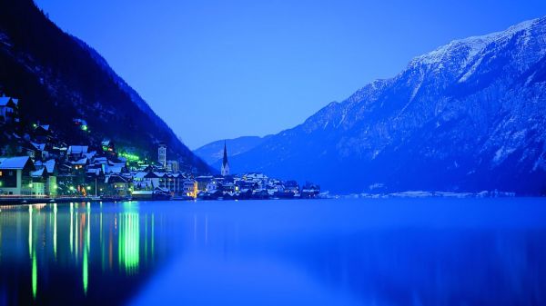 Østrig,bjerge,1920x1080 px,Hallstatt,landsbyer