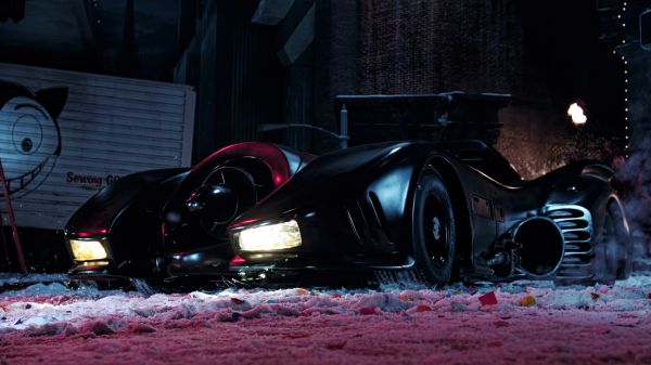 Batmobile,filmy,fotografie z filmu,pouličné,Batman sa vracia,sneh