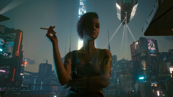 Cyberpunk 2077,videospill,CGI,sigaretter,video spillet jenter,gatelys