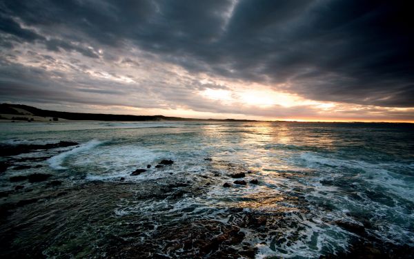 peisaj, apus de soare, mare, apă, lumina soarelui, natură