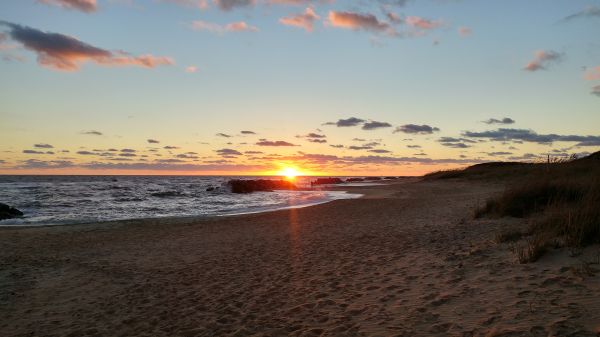 Virginia Beach,plaża,wschód słońca