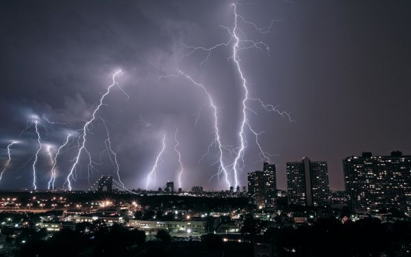 Şehir,gece,doğa,Şimşek,fırtına,Gök gürültüsü