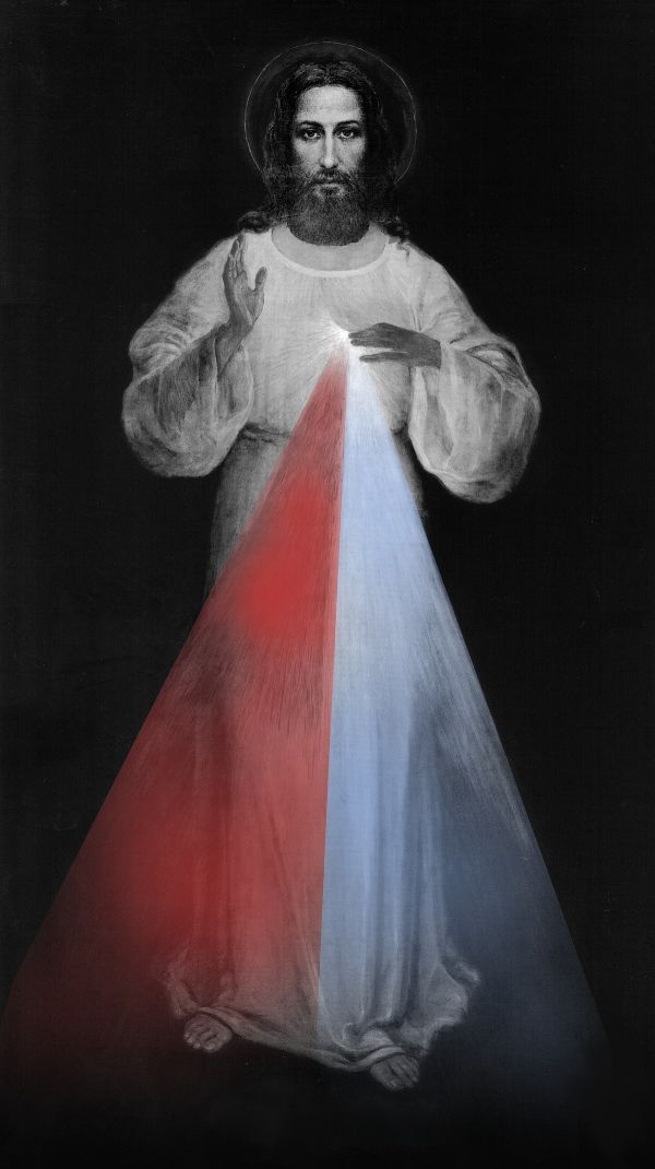 Iisus Hristos,Divine Mercy,monocrom,apă