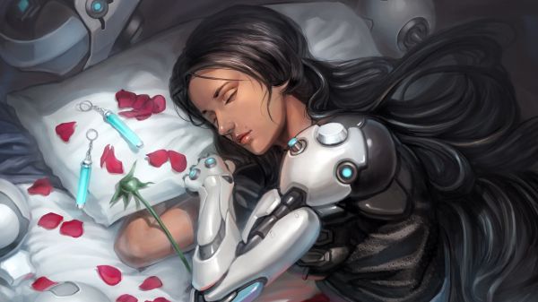 1920x1080 px,Overwatch,Symmetra Overwatch,petale,flori roșii,dormit