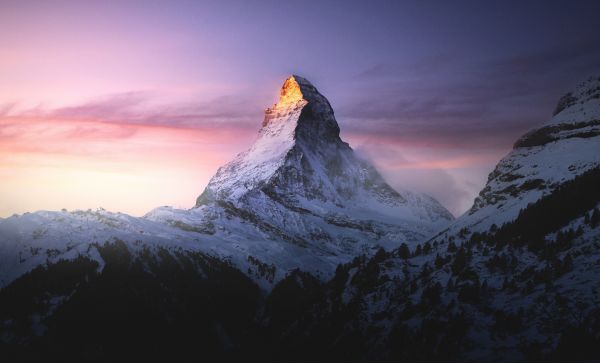 Švýcarsko,krajina,Příroda,Zermatt,Matterhorn,hory