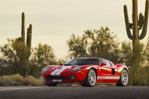 Ford GT,red cars,desert,sports car,American cars