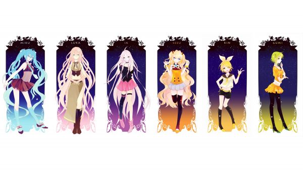 Vokaloid,Hatsune Miku,Kagamine Rin,IA Vokaloid,Megurin Luka,Megopoid gumi