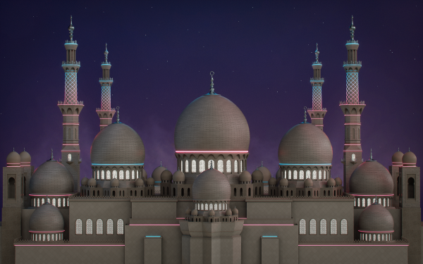 Arsitektur,menara,neon,Arab,istana,malam