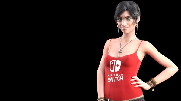 Kev Art,Sakirah Rodaun,Nintendo Switch,Nintendo,black hair,green eyes