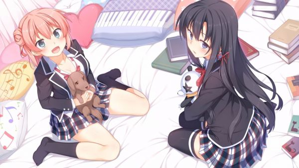 Anime, Anime girls, Yahari Cevheri Seishun Aşk Komedisi ve Machigatteiru, Illüstrasyon, karikatür, Yuigahama Yui