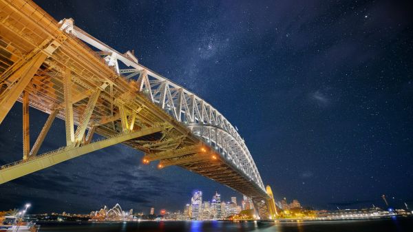 kota,malam,refleksi,bintang,jembatan,kendaraan