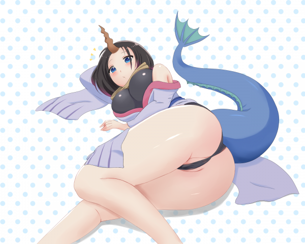 Elma Jouii Kobayashi San Chi no Maid Dragon,Kobayashi san Chi no Maid Dragon,anime girls,ass,horns,tail