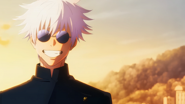 Jujutsu Kaisen, Satoru Gojo, anime, Anime screenshot, anime pojkar, solglasögon