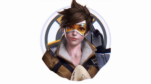 Overwatch,Tracer Overwatch,fundal alb,fundal simplu