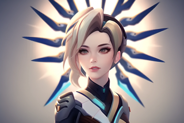 Mercy Overwatch,eenvoudige achtergrond,Overwatch,Computerspellen,Overwatch 2,video spel meisjes