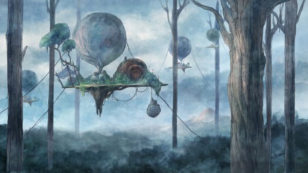 fantasy art,Child of Light,digital art,forest