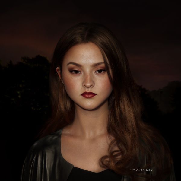 digital konst,ansikte,porträtt,devon aoki,ArtStation,kändis