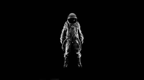 svart,bw,1842x1026 px,astronaut,dress