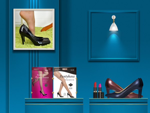 nylon stockings,högklackat,läppstift,pumps,vägg,wall lamps