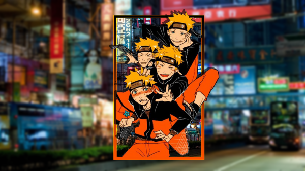 picture in picture,urban,stad,naruto anime,Uzumaki Naruto,anime pojkar