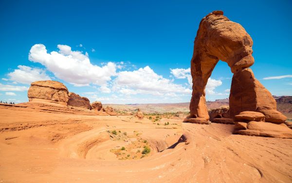 arch, landscape, 1920x1200 px, Arches National Park, clouds, desert