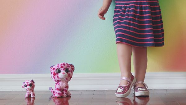 stuffed animal,children,red,dress,pattern,fashion