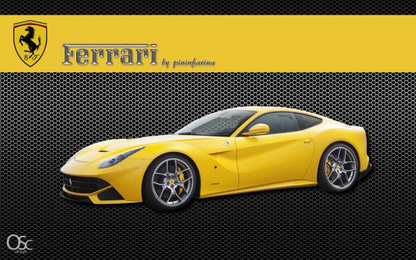 carro,veículo,Carro esportivo,Ferrari,arte digital,Carros amarelos